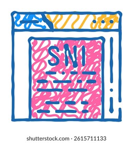 sni protocol doodle icon sketch vector. sni protocol sign. isolated symbol illustration