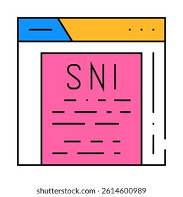 sni protocol line icon vector. sni protocol sign. isolated symbol illustration