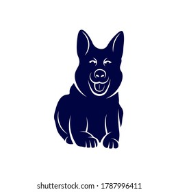 Sniffer Dog Logo Design Vector. Silhouette of Sniffer Dog. Vector illustration