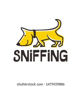 Sniffing Dog  Logo Character Vector