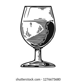 Snifter with Cognac. Vector illustration on white background.