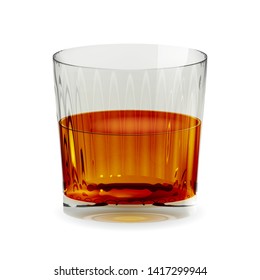 Snifter glass with whiskey vector realistic isolated transparent icon. Alcohol drink glass illustration