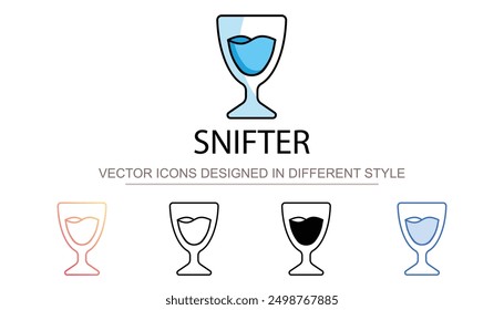 Diseño de icono de snifter con fondo blanco