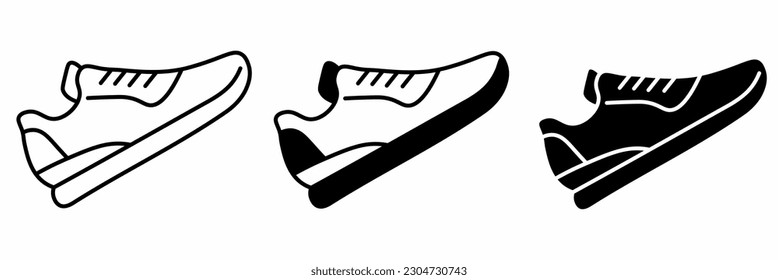 Sniker icon. Shoe icon illustration set. Stock vector illustration.