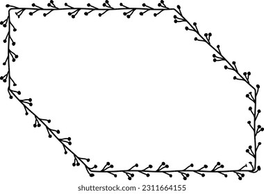 Snip Diagonal Corner Rectangle Shape wreath frame vector Leaves border floral photo frame Botanical Branches decoration wedding anniversary birthday new year newborn Christmas valentine winner award