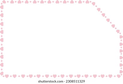 Snip Single Corner Rectangle Shape frame flower border floral vector cute pink pastel decoration love romantic photo frame design background wedding anniversary birthday valentine Christmas