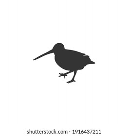 Snipe silhouette vector, icon on a white background