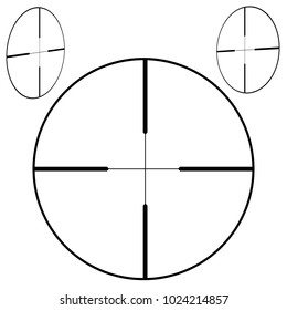 Sniper aim Icon. black vector illustration on white