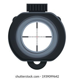 Icono de objetivo del francotirador. Caricatura del icono del vector del objetivo del francotirador para el diseño web aislado en fondo blanco