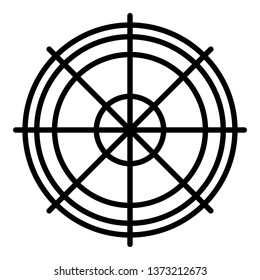 Sniper aim icon. Outline sniper aim vector icon for web design isolated on white background