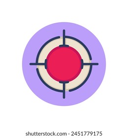 Sniper aim line icon. Goal, target, optical focus outline sign. Game, accuracy, marketing concept. Vector illustration symbol element for web design and apps