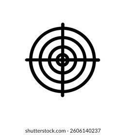 Sniper aim on white background. Target icons. Focus symbol in circle. Isolated gun shoot aim set. Bullseye vision collection. Round aiming focus. Vector illustration. eps10