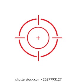 Sniper aim on white background. Target icons. Focus symbol in circle. Isolated gun shoot aim set. Bullseye vision collection. Round aiming focus. Vector illustration.