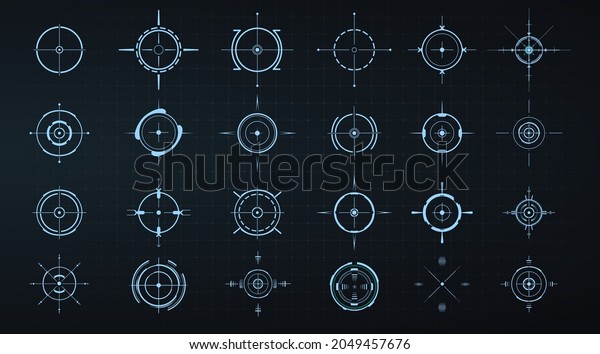 Sniper aim pointer. UI, HUD technology aiming, weapon military ...