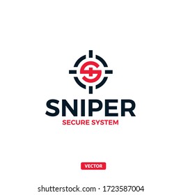 Sniper Aim Target Vector Logo. S Letter Vector Logo