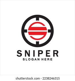 Sniper Aim Target Vector Logo. Initial S Target Logo Vector