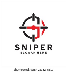 Sniper Aim Target Vector Logo. Initial S Target Logo Vector