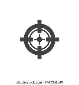 Sniper Aim vector icon. filled flat sign for mobile concept and web design. Gunsight glyph icon. Symbol, logo illustration. Vector graphics
