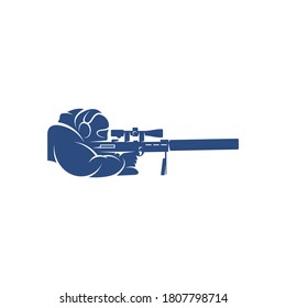 Sniper army logo design template, vector graphics to design