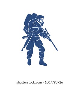Sniper army logo design template, vector graphics to design