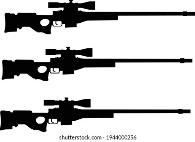 Sniper black vector open for creation
