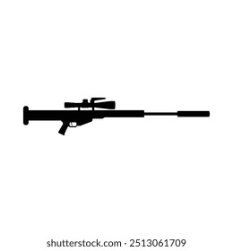 Sniper preto e branco plana vetor ícone design. Design de símbolo de sniper e clip-art