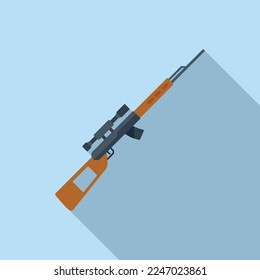 Vector plano de icono de bala francotirador. Fuego de rifle. Pistola del ejército