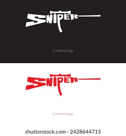 diseño creativo del logotipo del francotirador con el color