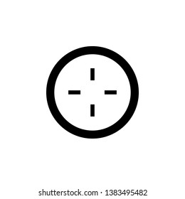 Sniper crosshairs bold icon. Simple gun scope sight glyph.