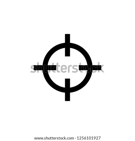 Sniper crosshairs bold icon. Simple gun scope sight glyph.