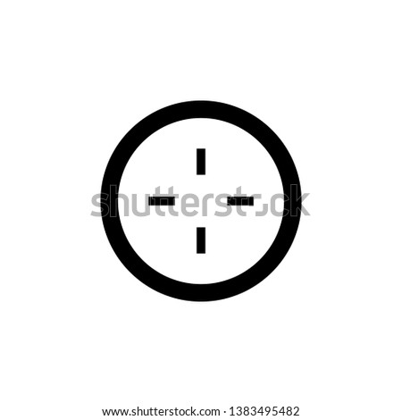 Sniper crosshairs bold icon. Simple gun scope sight glyph.
