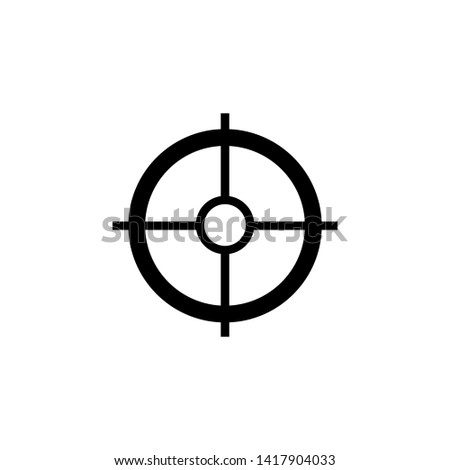 Sniper crosshairs bold icon. Simple gun scope sight glyph