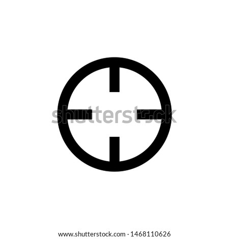 Sniper crosshairs bold icon. Simple gun scope sight glyph