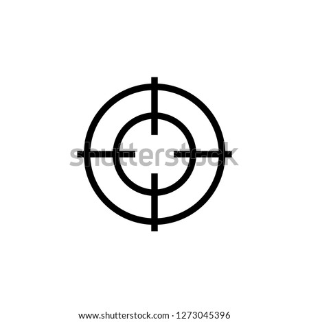 Sniper crosshairs icon. Target aim cross. Rifle scope rear sight.