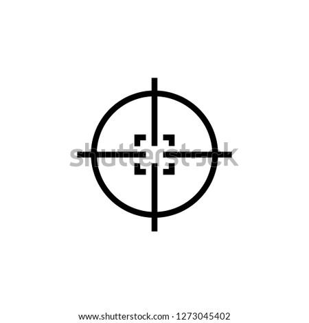 Sniper crosshairs icon. Target aim cross. Rifle scope rear sight.