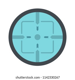 Sniper elite aim icon. Flat illustration of sniper elite aim vector icon for web isolated on white