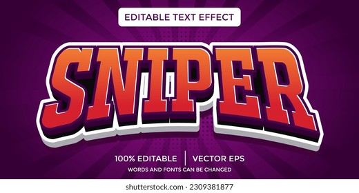 sniper esport Editable text effect style