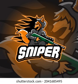 Sniper Esport logo. Suitable for team logo or esport logo and mascot logo, or tshirt design.