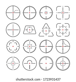 Juego de enfoque del francotirador. Orientación óptica, orientación hacia el objetivo, formas redondas, triangulares, cuadradas. Se puede usar para navegación objetivo, armas de francotiradores, militares, temas de tiradores