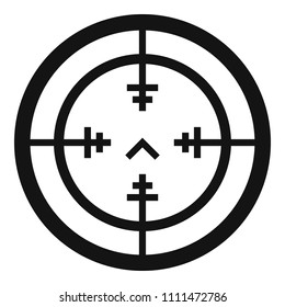 Sniper gun aim icon. Simple illustration of sniper gun aim vector icon for web design isolated on white background