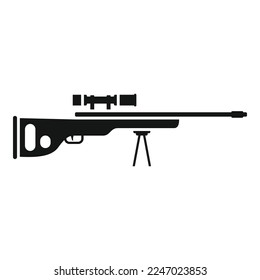 Sniper gun icon simple vector. Weapon rifle. Military scope