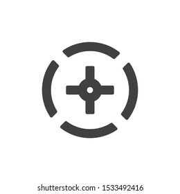 Sniper Gun Target Vector Icon. Filled Flat Sign For Mobile Concept And Web Design. Crosshair Aim Glyph Icon. Symbol, Logo Illustration. Vector Graphics