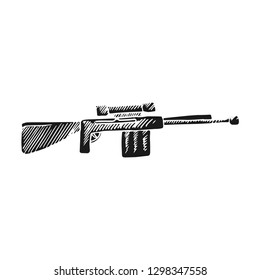 sniper gun vector doodle sketch isolated on white background
