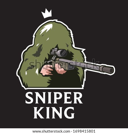 Sniper King PUBG Gaming Creative Modern Professional Logo