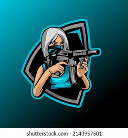 Sniper Logo Esports, Female Characters, For Squad Game Logos, Team Games, Still Plain,