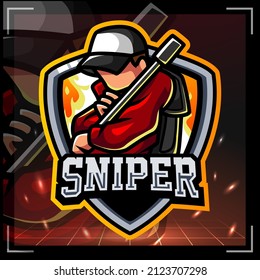 Sniper mascot. esport logo badge