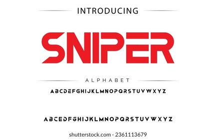 Sniper Modern Sport Italic Font. Typeface urban style fonts for technology, digital, movie, logo design. Alphabet Collections
