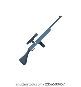 Sniper pistol icon flat vector. Gun scope. Combat army isolated