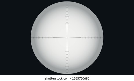 Sniper riffle scope aim view