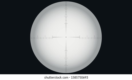 Sniper riffle scope aim view